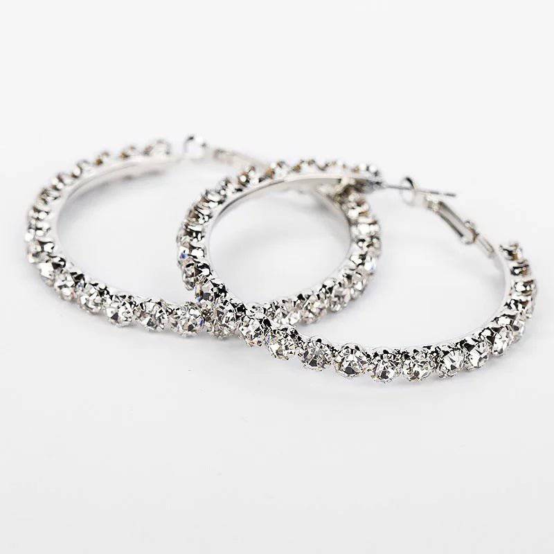 Dev2-aff crystal hoop earrings for women, elegant jewelry suitable for Valentine's Day, Mother's Day, weddings, and engagements