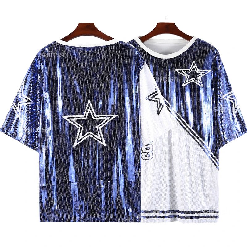 Shimmering Blue Star Sequin Dress for Stunning Style.