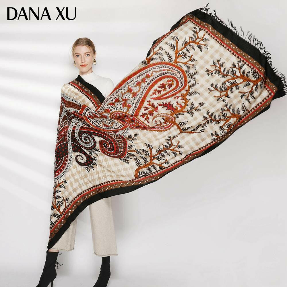 t111 Fashion Winter Scarf For W000omen Cashmere Warm Plaid Pashmina Scarf Luxury Brand Blanket Wraps Female Scarves And Shawls 2020 dev2-aff.
