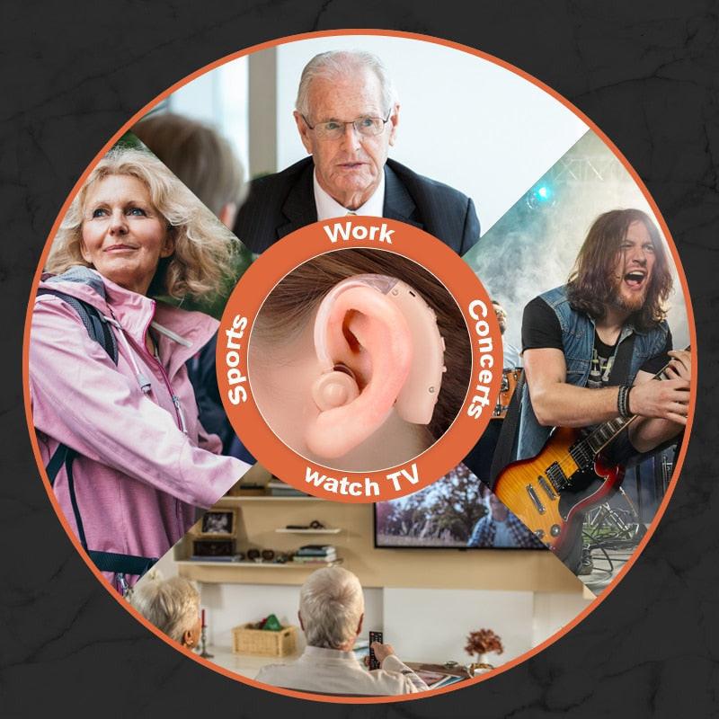 Hearing Aid Rechargeable Device Digital Ear Aids Foundation For The Elderly Deafness Audifonos Sound Amplifier Headphone Support.