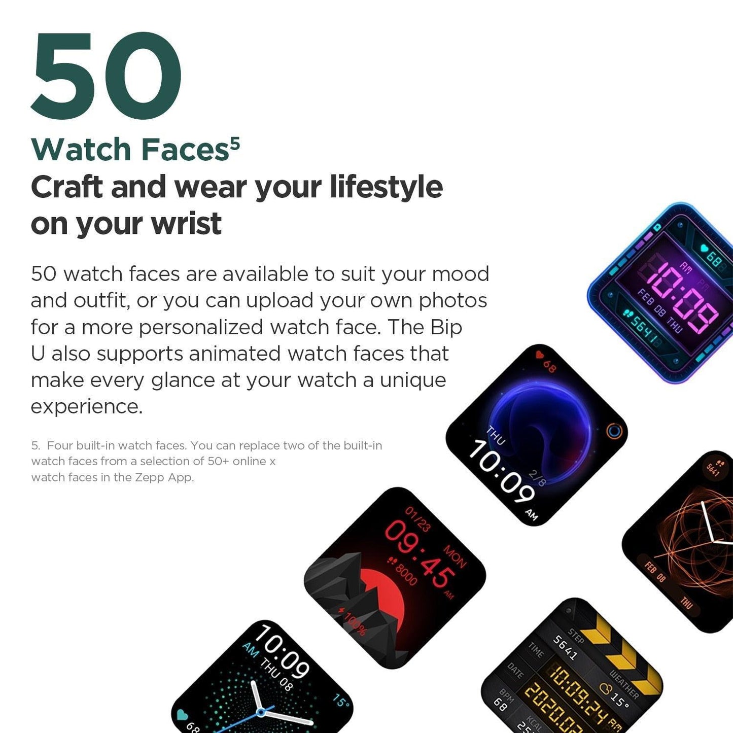 100% Original Amazfit Smart Watch Bip U Pro GPS Smartwatch watch for men Color Screen 5 ATM waterproof 60+ Sports Mode.
