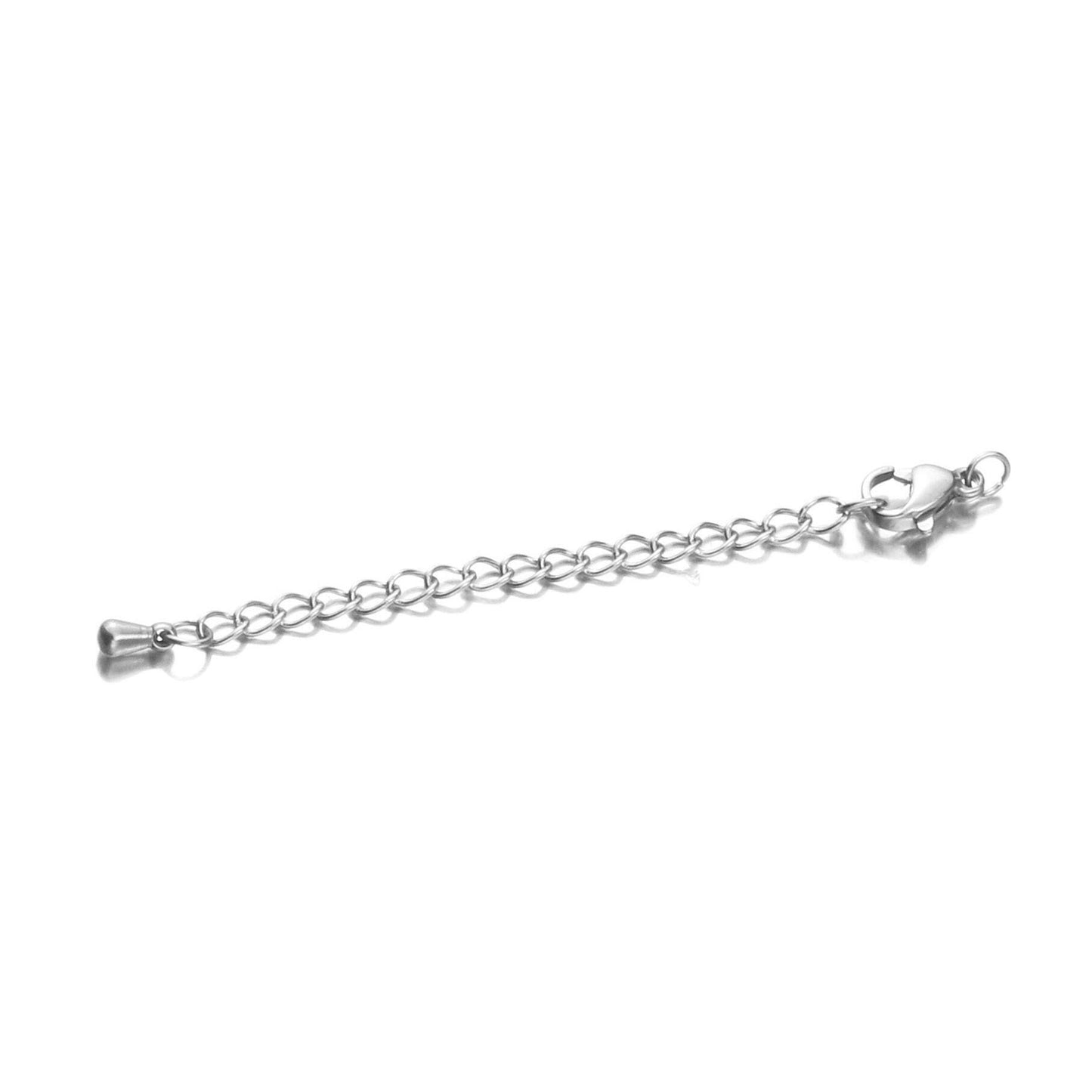 10pcs/lot Stainless Steel Extended Extension Tail Chain Lobster Clasps Connector DIY Jewelry Making Findings Bracelet Necklace best_seller.