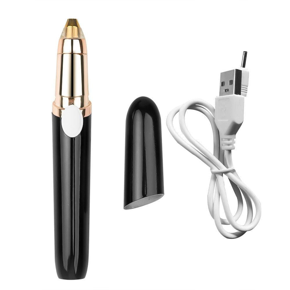 Women Electric Eyebrow Trimmer USB Rechargeable Eye Brow Epilator Mini Lipstick Shaper Shaver Painless Razor Facial Hair Remover.