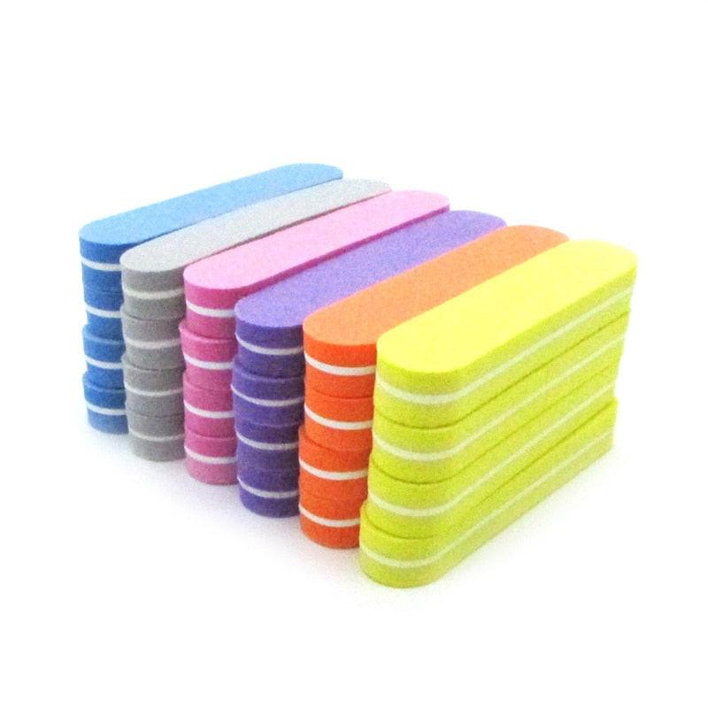 100pcs Sponge Nails Buffer Files Professional Brand Nail File UV Gel Nail Tool Colorful Sandpaper Lime Ongle Para Manicure Sets.