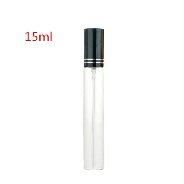 100pcs/lot 5ml 10ml 15ml Portable Black Glass Perfume Bottle With Atomizer Empty Cosmetic Containers For Travel.