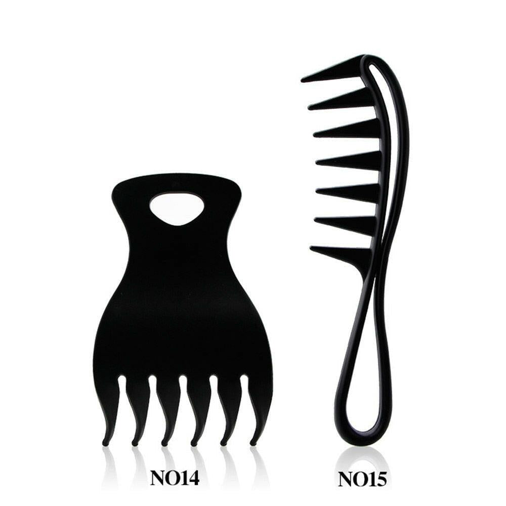 Handle Grip Large Tooth Detangling Curly Hair Comb Back Head Styling Beard Oil Comb Men Hairdressing Wide Teeth Comb Set Gift.