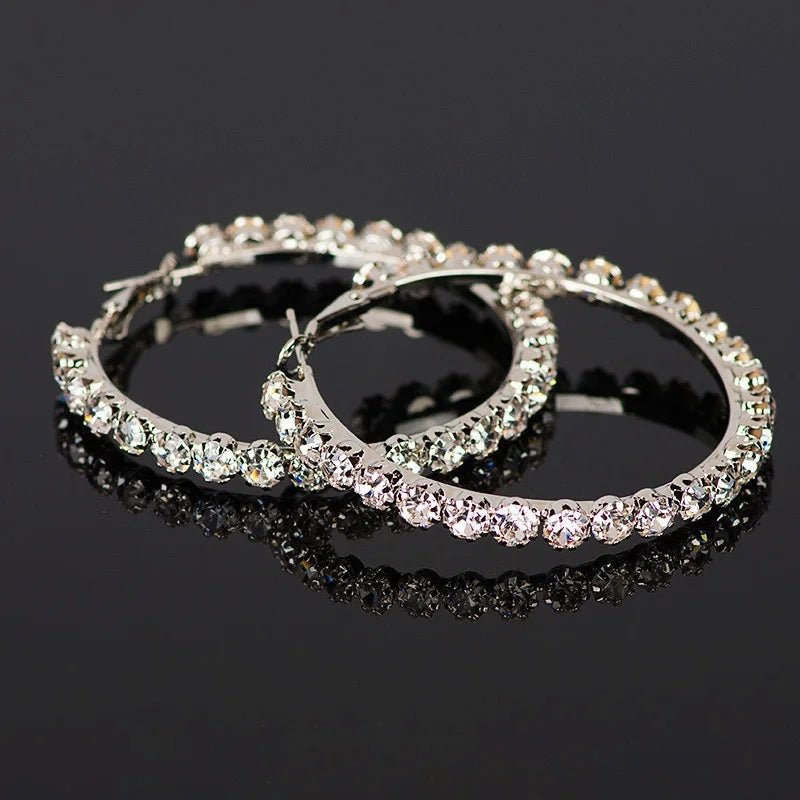 Accessories for Women Crystal Hoop Earrings for Women Valentine's Day Mother's Day Gift  Wedding Engagement Earring Jewelry.