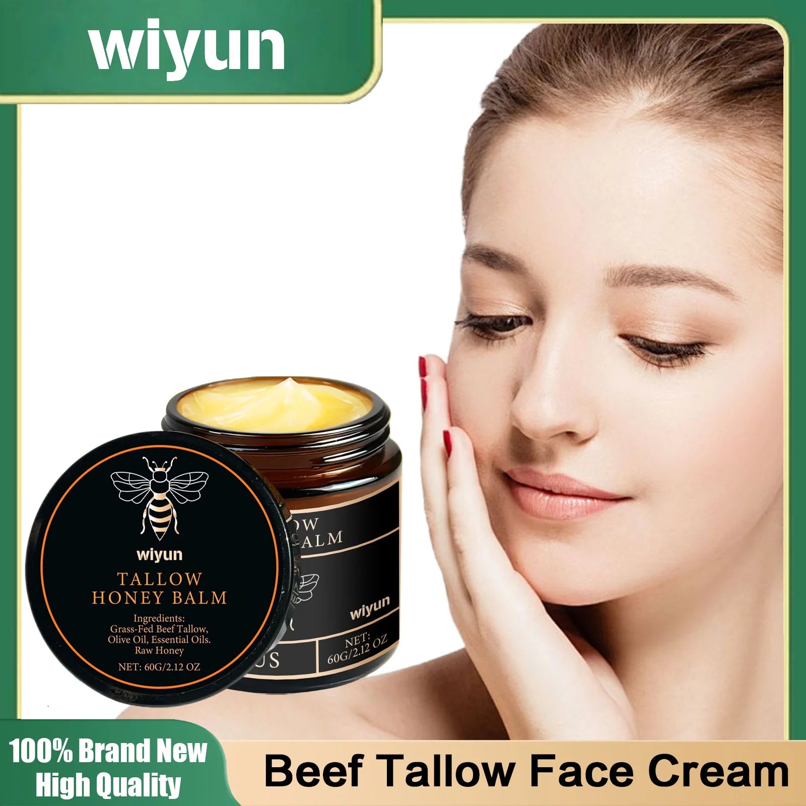Tallow Honey Balm Deep Hydrating Relieve Dryness Lightening Body Lotion Tighten Fine Lines Shrink Pores Lift Collagen Face Cream.