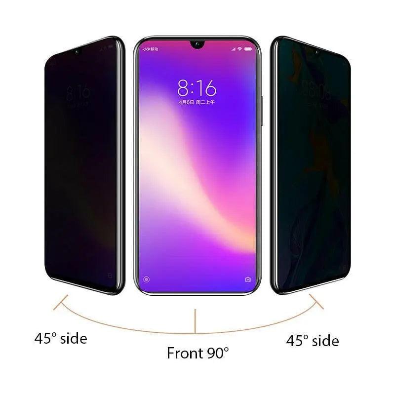 Dev2-aff anti-spy screen protector for Xiaomi Redmi Note 10, 9, 8 Pro, Poco X3 Pro, M3, F3, F2, privacy glass for privacy protection.