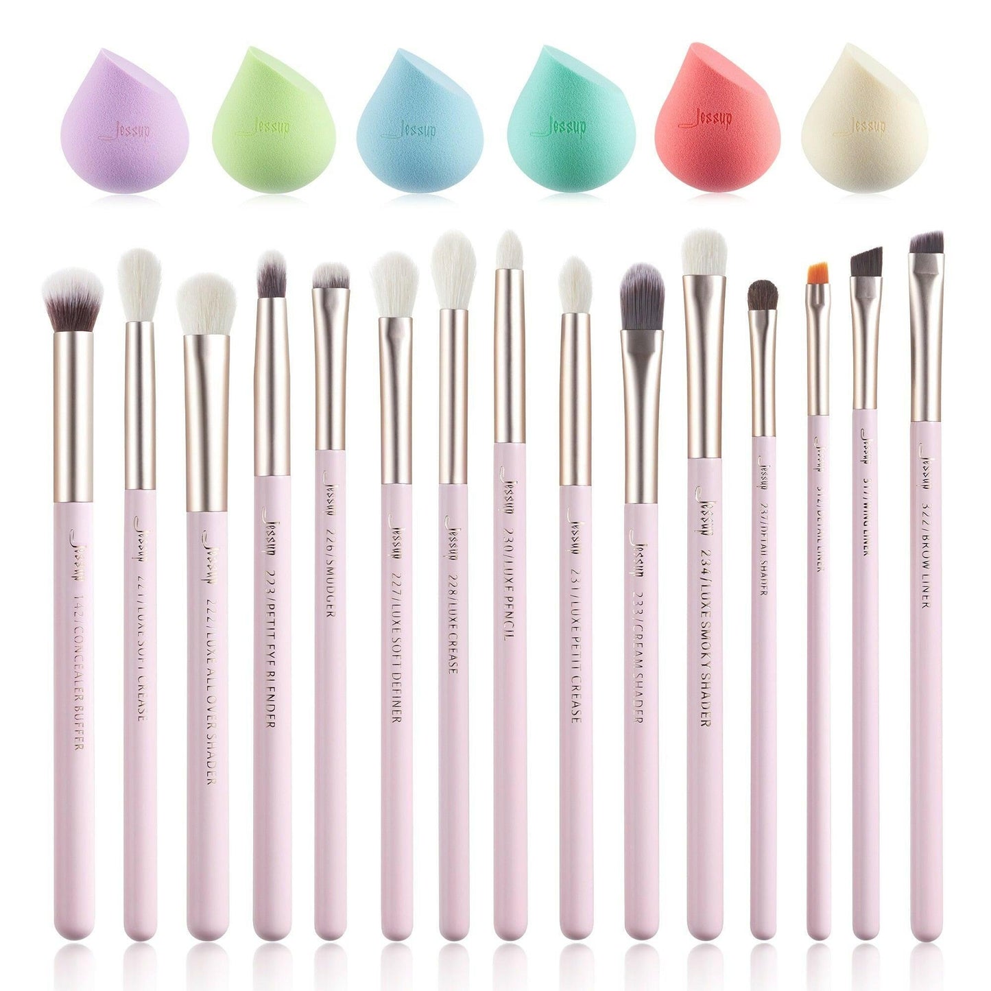 wtf Jessup Eye Makeup Brushes Set 15pcs Precise Eyeshadow Brush Eyebrow EyeLiner Blending Concealer Natural Synthetic Black T177.