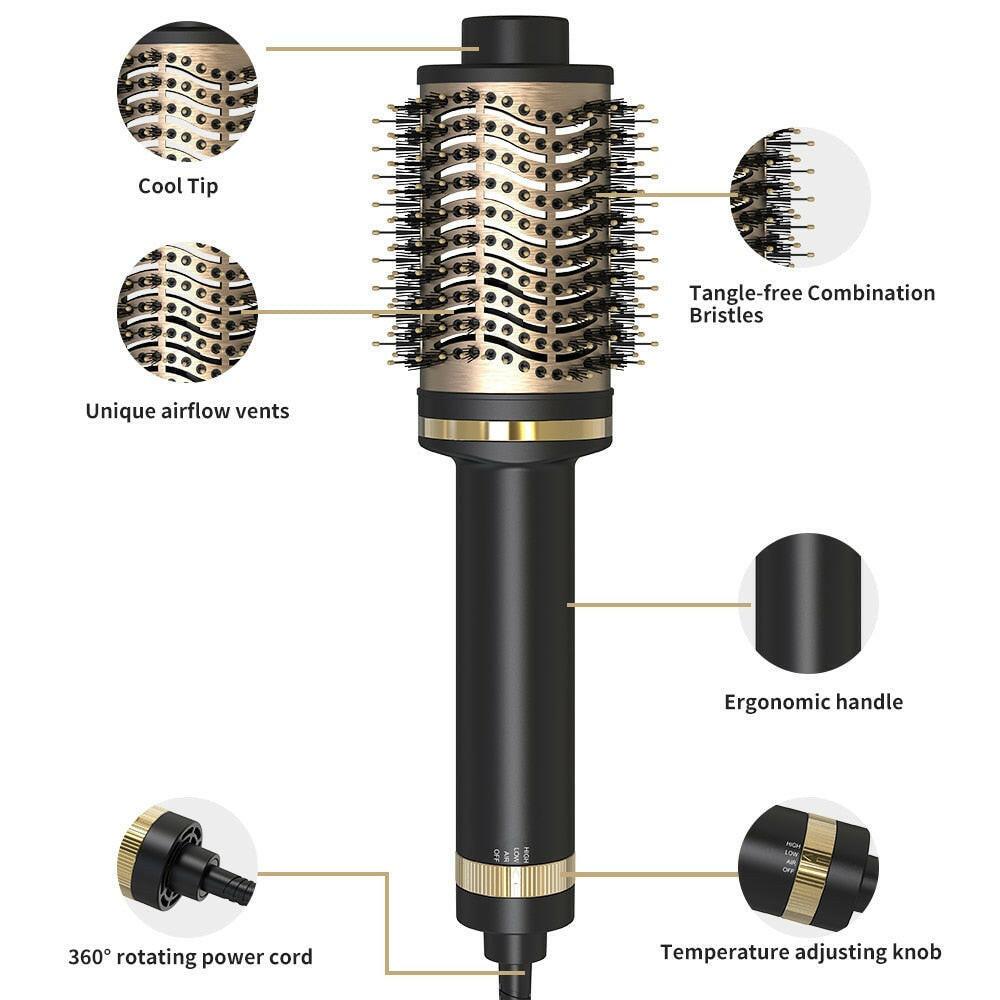 wtf LISAPRO Hot Air Brush &amp; Volumizer Multifunctional 3 In 1 Hair Dryer Hair Curler Straightener Comb Electric Blow Dryer with Comb.