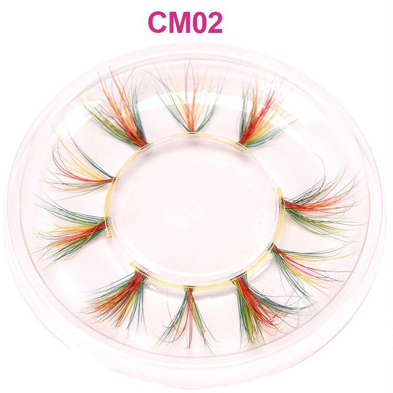 2222 OKAYLASH 3D 6D False Colored Eyelashes Natural Real Mink fluffy Style  Eye lash Extension Makeup Cosplay Colorful Eyelash.