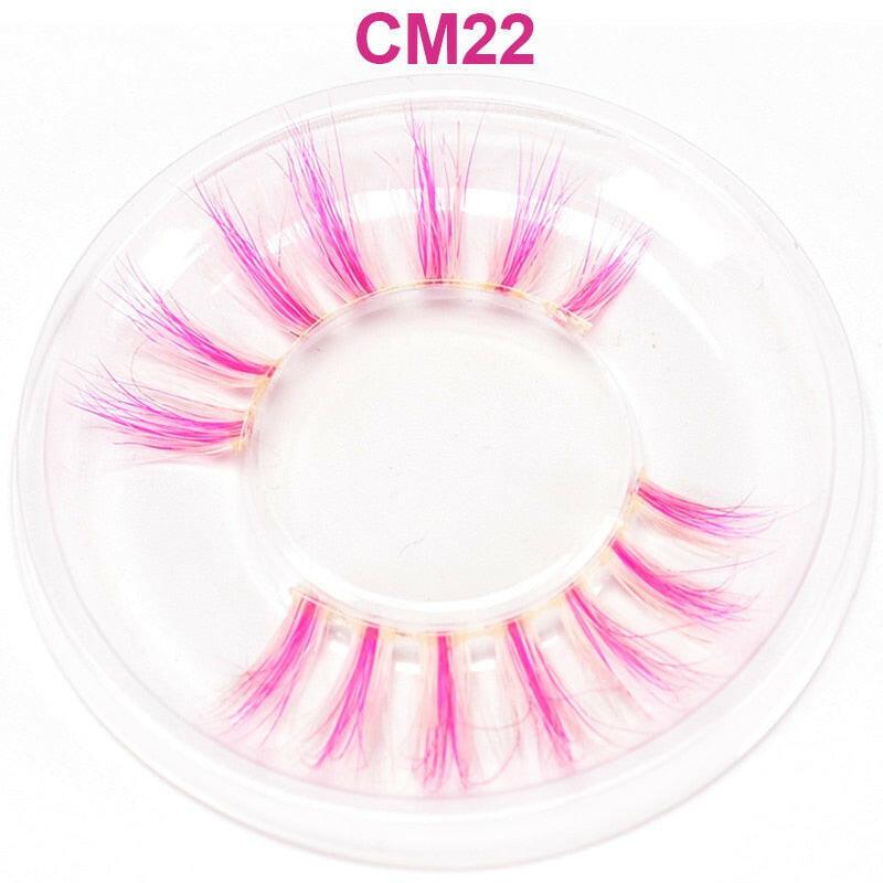 2222 OKAYLASH 3D 6D False Colored Eyelashes Natural Real Mink fluffy Style  Eye lash Extension Makeup Cosplay Colorful Eyelash.