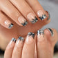 Gel Cover False Nails Gold Glitter Nude Ladi's Press On Fingernails Short With Adhesive Tabs Perfect For Daily.