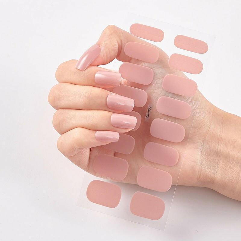 3333b Pure Solid Color Nail Stickers Adhesive Minimalist Design Fashion Nail Stickers Designer Nail Decals Nail Strips Nail Tips.