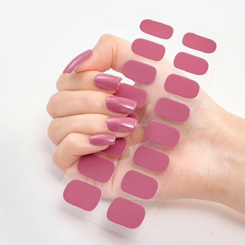 3333b Pure Solid Color Nail Stickers Adhesive Minimalist Design Fashion Nail Stickers Designer Nail Decals Nail Strips Nail Tips.