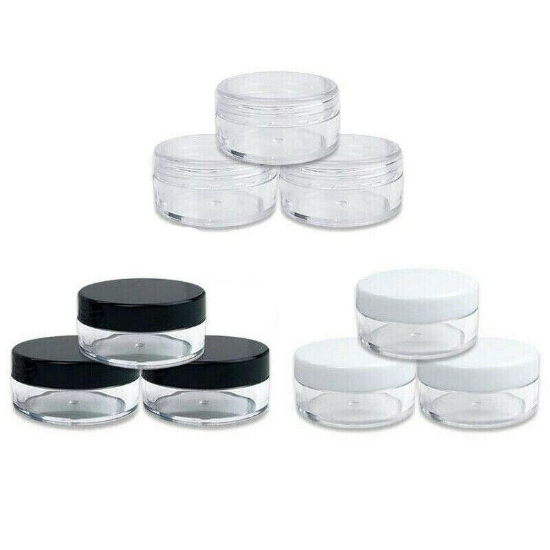 wtf 100pcs 2g/3g/5g/10g/15g/20g Empty Plastic Clear Cosmetic Jars Makeup Container Lotion Bottle Vials Face Cream Sample Pot Gel Box.