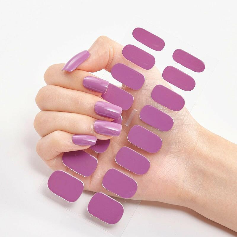 3333b Pure Solid Color Nail Stickers Adhesive Minimalist Design Fashion Nail Stickers Designer Nail Decals Nail Strips Nail Tips.