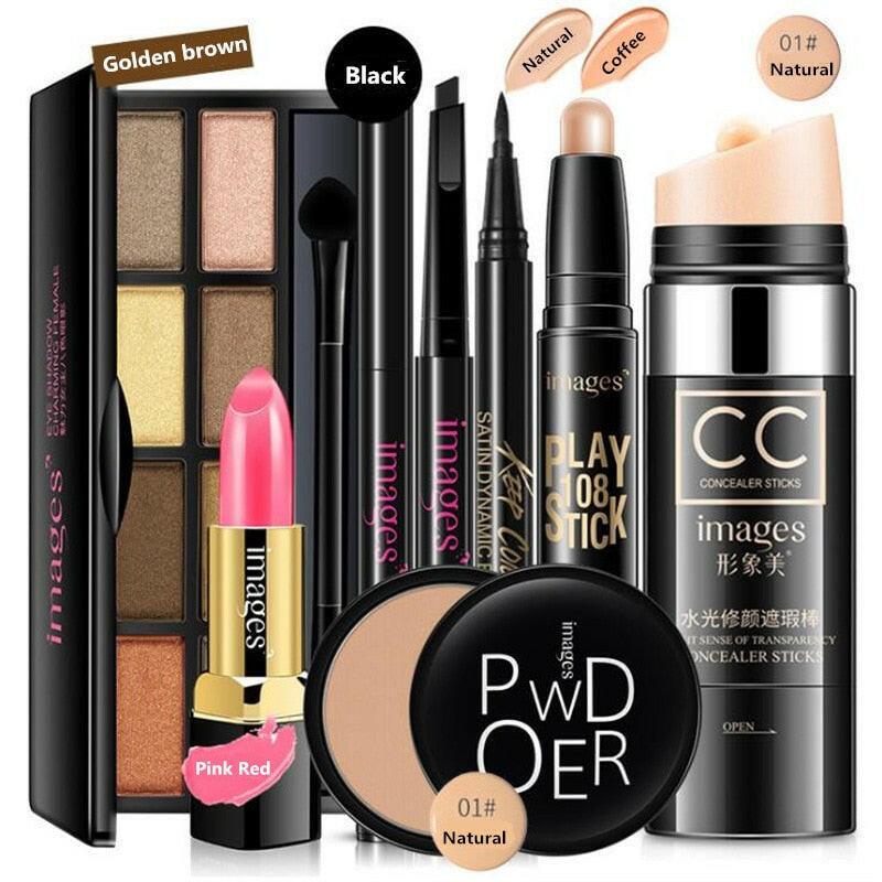 wtf New Women Brand Makeup Set,Fashion Cosmetics Kit,Anti-wrinkle BB Cream,WaterProof Roll Mascara,Magic Eyeliner,Charming Lipstick.