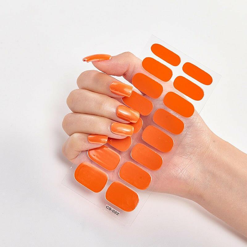 3333b Pure Solid Color Nail Stickers Adhesive Minimalist Design Fashion Nail Stickers Designer Nail Decals Nail Strips Nail Tips.