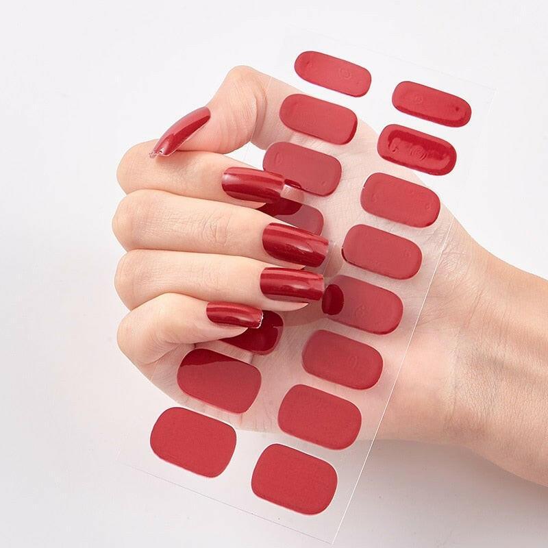 3333b Pure Solid Color Nail Stickers Adhesive Minimalist Design Fashion Nail Stickers Designer Nail Decals Nail Strips Nail Tips.