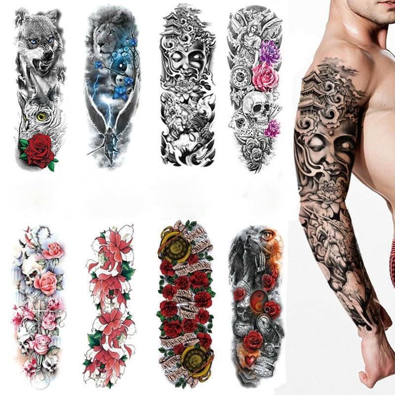 3333b Waterproof Temporary Tattoo Full Arm Temporary Tattoo Body Stickers for Man Women Dropshipping.