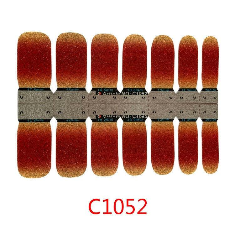 3333b 14tips Stickers Colorful Self-adhesive Nail Art Wraps Hot Sale Fashion Nail Polish Stickes Manicure Full Wrap Tools Decorations.