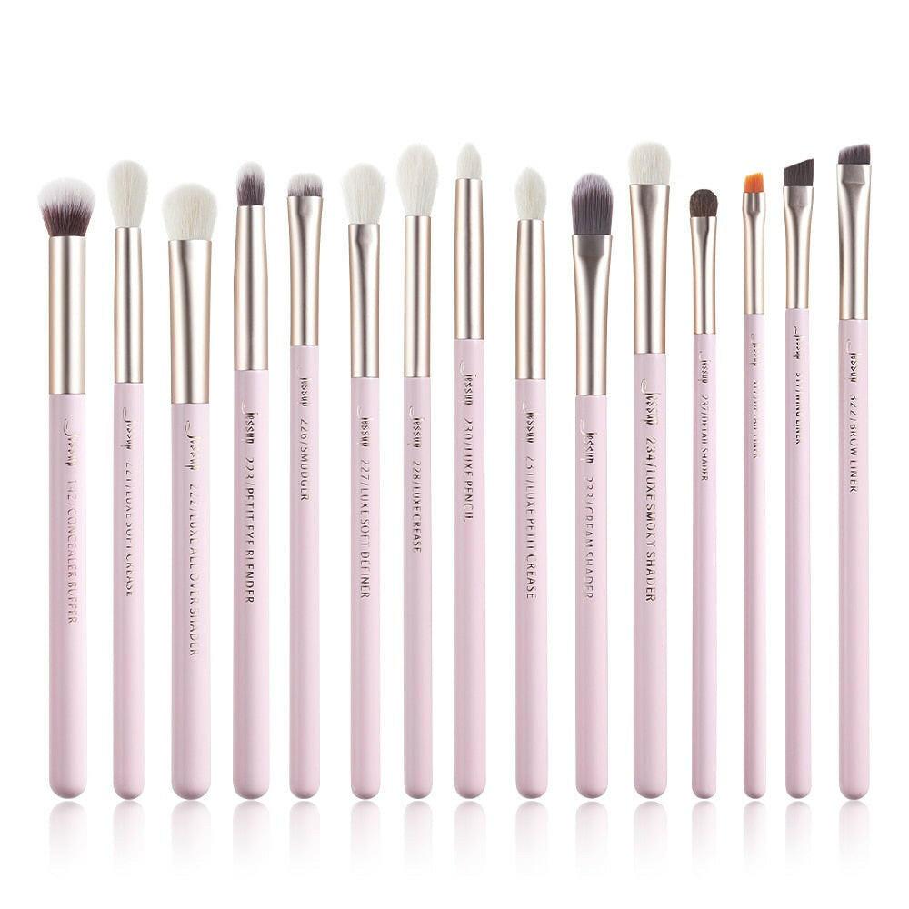 wtf Jessup Eye Makeup Brushes Set 15pcs Precise Eyeshadow Brush Eyebrow EyeLiner Blending Concealer Natural Synthetic Black T177.