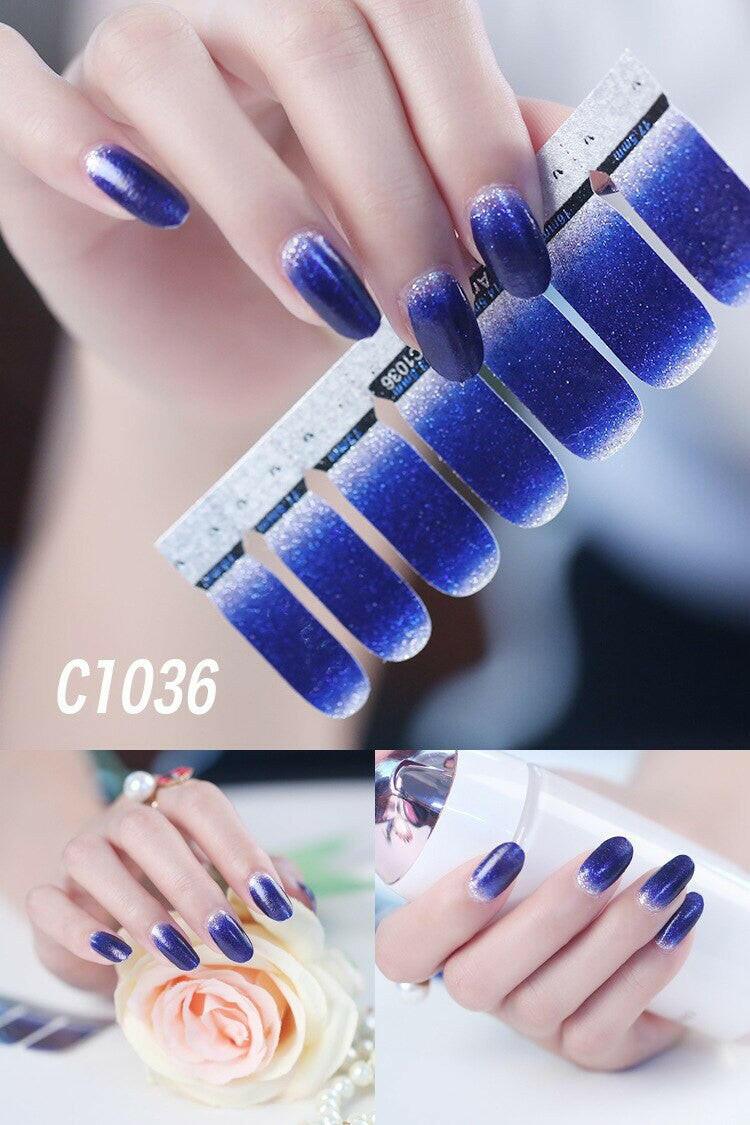 3333b 14tips Stickers Colorful Self-adhesive Nail Art Wraps Hot Sale Fashion Nail Polish Stickes Manicure Full Wrap Tools Decorations.