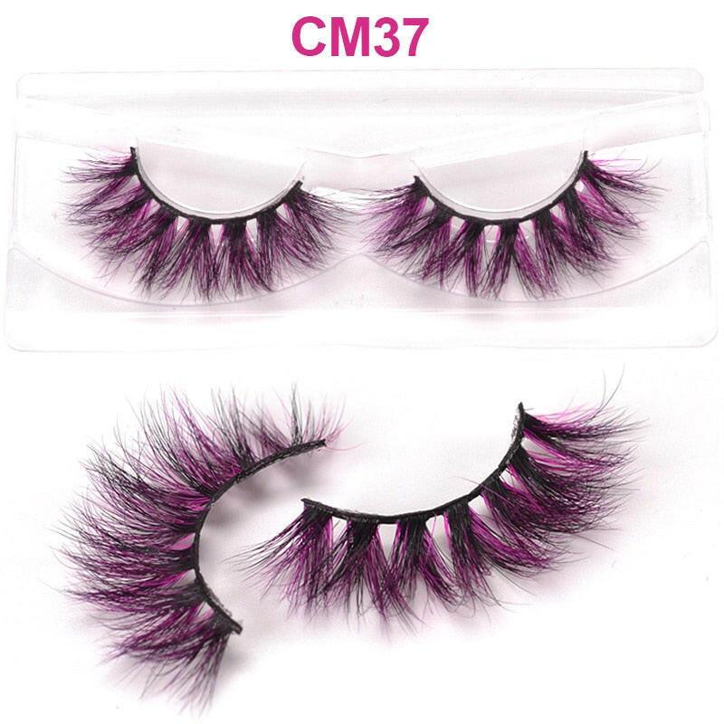 2222 OKAYLASH 3D 6D False Colored Eyelashes Natural Real Mink fluffy Style  Eye lash Extension Makeup Cosplay Colorful Eyelash.