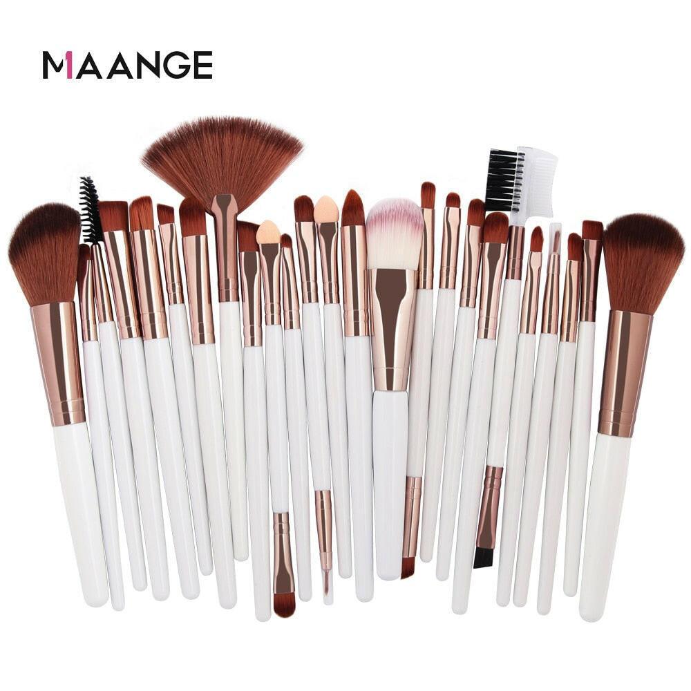 wtf MAANGE 25/18 Pcs Professional Makeup Brush Set Beauty Foundation Powder Blush Eyeshadow Blending Eyelash Concealer Make Up Kits.