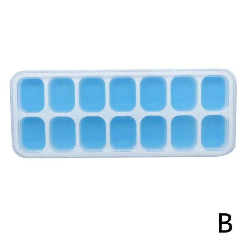 wtf 14 Grids Silicone Ice Cube Tray Mold With Clear Cover Popsicle Kichen Summer Mould Fruit Maker Home Freezer Accessories Cub.