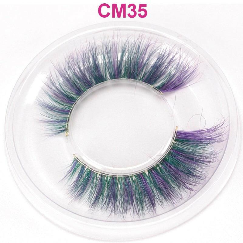 wtf OKAYLASH 3D 6D False Colored Eyelashes Natural Real Mink fluffy Style  Eye lash Extension Makeup Cosplay Colorful Eyelash.