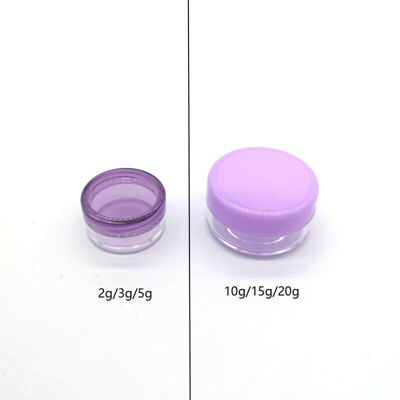 wtf 100pcs 2g/3g/5g/10g/15g/20g Empty Plastic Clear Cosmetic Jars Makeup Container Lotion Bottle Vials Face Cream Sample Pot Gel Box.