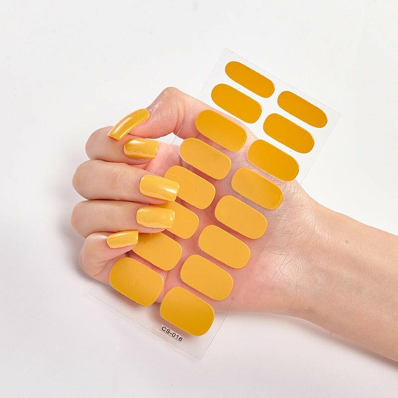 3333b Pure Solid Color Nail Stickers Adhesive Minimalist Design Fashion Nail Stickers Designer Nail Decals Nail Strips Nail Tips.