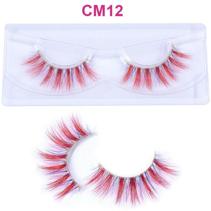 wtf OKAYLASH 3D 6D False Colored Eyelashes Natural Real Mink fluffy Style  Eye lash Extension Makeup Cosplay Colorful Eyelash.