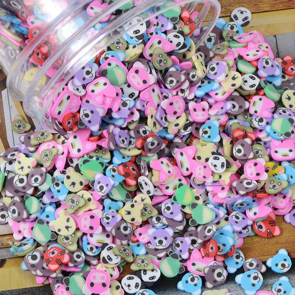 wtf 1000pcs/bag Polymer Clay Fruit Slices 5mm Diameter DIY Nail Art Decorations Sticker Mixed 23 Type Designs Tools Fruit Slice JK06.