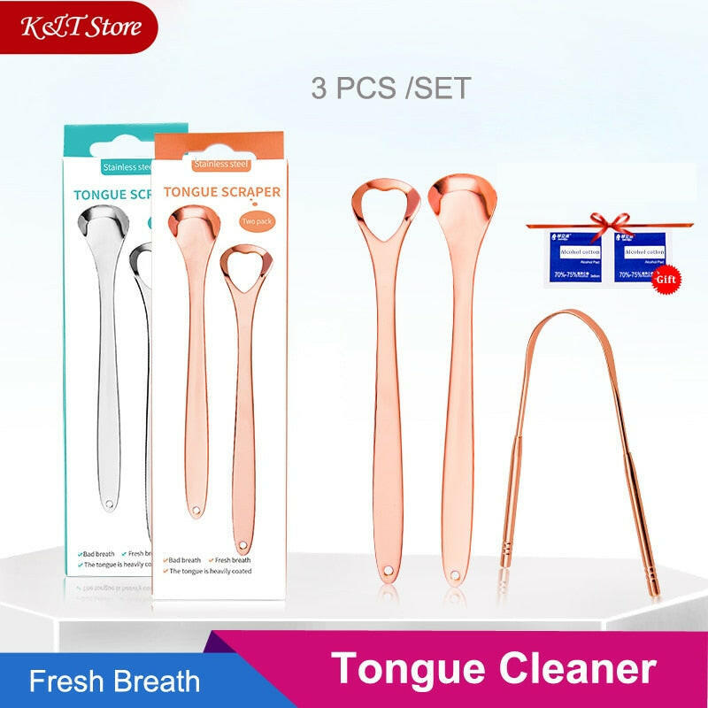 wtf Stainless steel tongue cleaner two colors metal tongue scraper oral care tool brush cleaning remove stain to fresher breath.