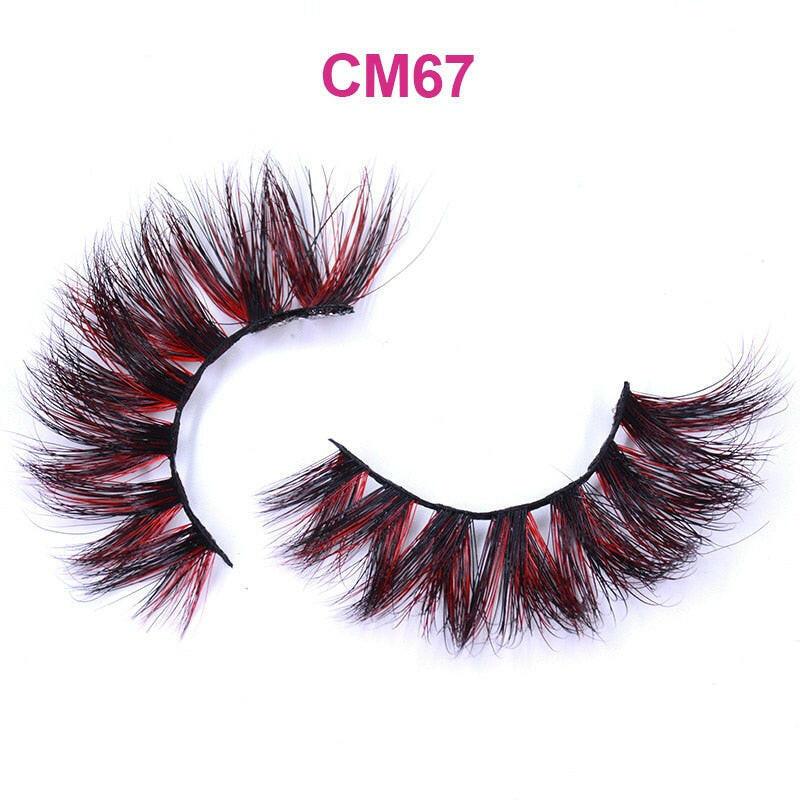 wtf OKAYLASH 3D 6D False Colored Eyelashes Natural Real Mink fluffy Style  Eye lash Extension Makeup Cosplay Colorful Eyelash.