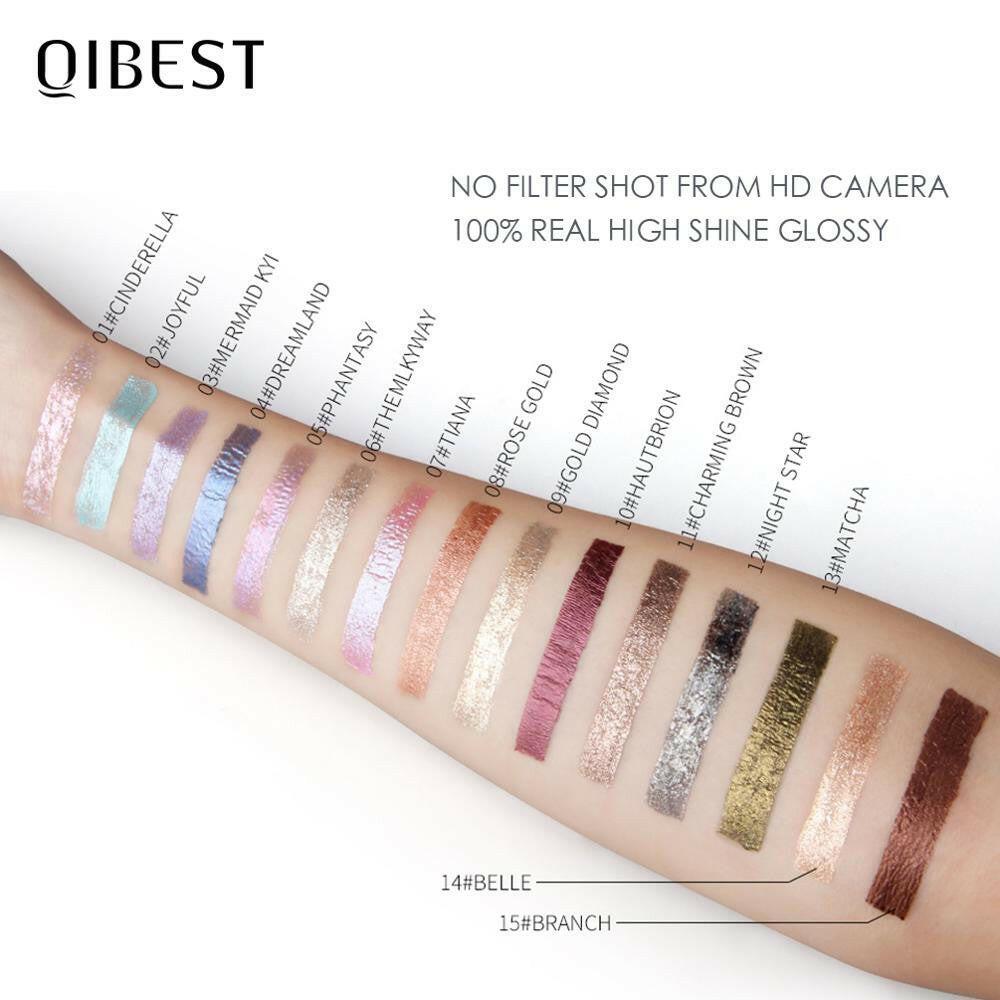 3333b QIBEST 15 Colors Eyeshadow Stick Shining Makeup Glitter Pigment Waterproof Eye Shadow Stick Smoky Liquid Eye Shadow Cosmetics.