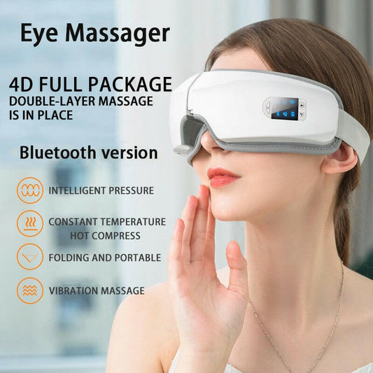 wtf 4D Smart Airbag Vibration Eye Massager Eye Care Instrumen Heating Bluetooth Music Relieves Fatigue And Dark Circles.