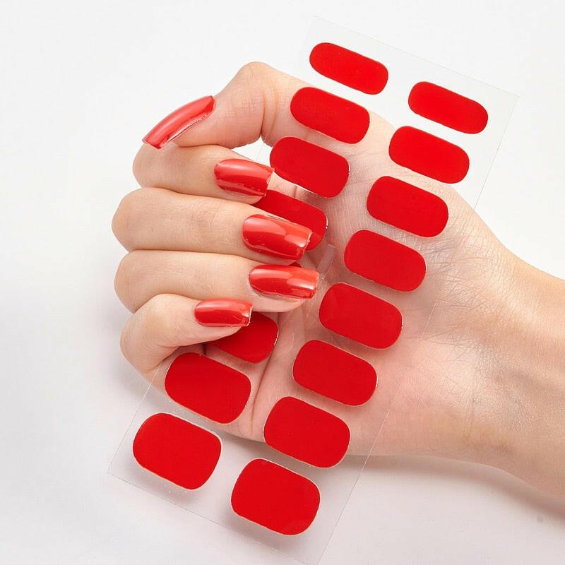 3333b Pure Solid Color Nail Stickers Adhesive Minimalist Design Fashion Nail Stickers Designer Nail Decals Nail Strips Nail Tips.