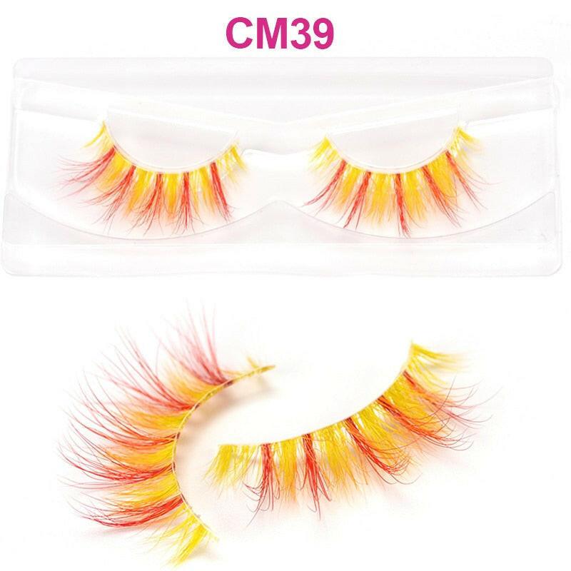 wtf OKAYLASH 3D 6D False Colored Eyelashes Natural Real Mink fluffy Style  Eye lash Extension Makeup Cosplay Colorful Eyelash.