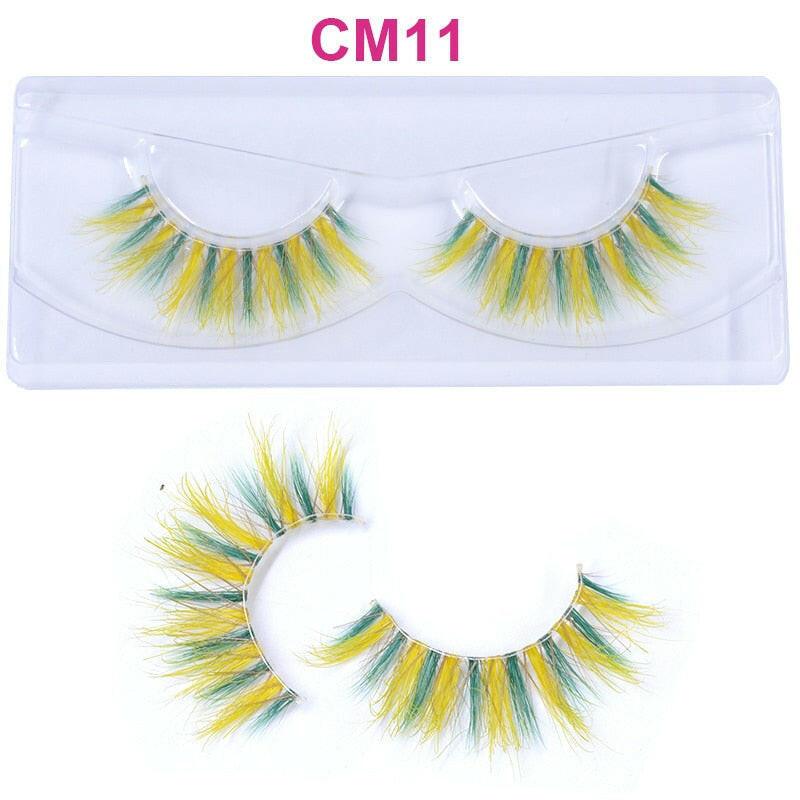 2222 OKAYLASH 3D 6D False Colored Eyelashes Natural Real Mink fluffy Style  Eye lash Extension Makeup Cosplay Colorful Eyelash.