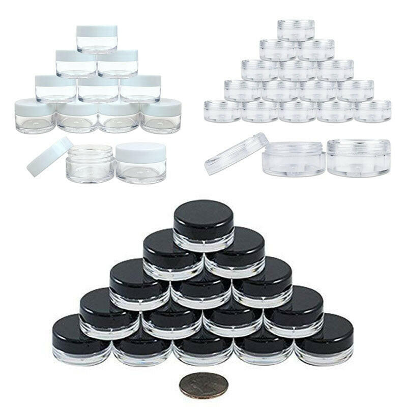 wtf 100pcs 2g/3g/5g/10g/15g/20g Empty Plastic Clear Cosmetic Jars Makeup Container Lotion Bottle Vials Face Cream Sample Pot Gel Box.