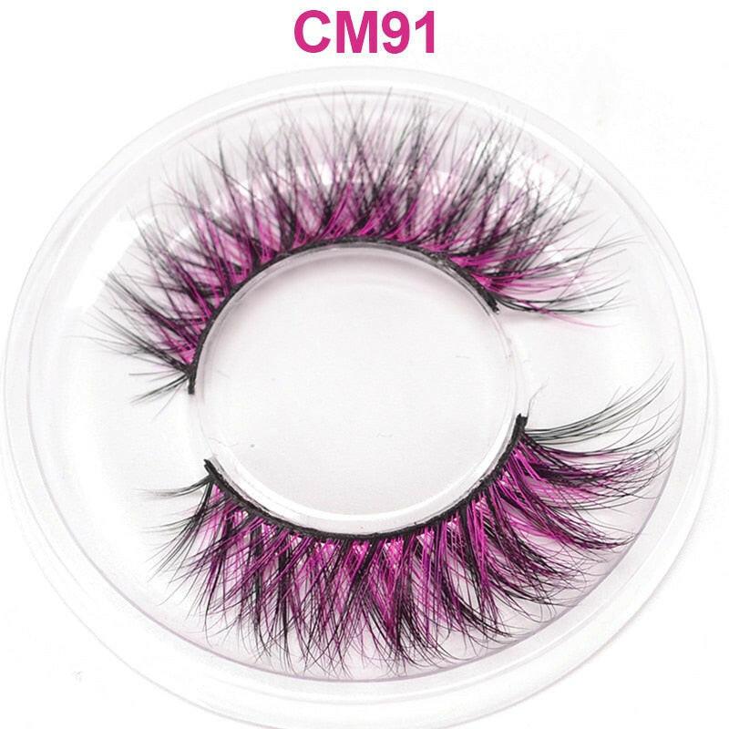 2222 OKAYLASH 3D 6D False Colored Eyelashes Natural Real Mink fluffy Style  Eye lash Extension Makeup Cosplay Colorful Eyelash.