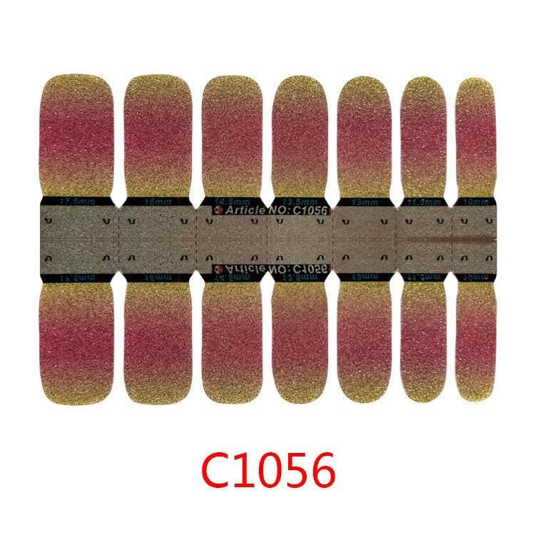 3333b 14tips Stickers Colorful Self-adhesive Nail Art Wraps Hot Sale Fashion Nail Polish Stickes Manicure Full Wrap Tools Decorations.