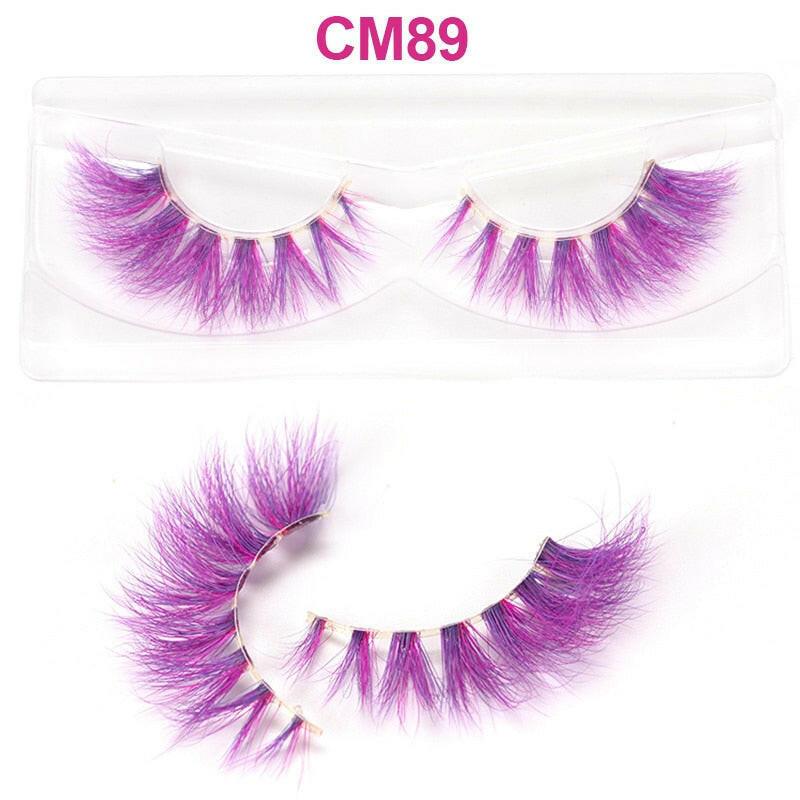 2222 OKAYLASH 3D 6D False Colored Eyelashes Natural Real Mink fluffy Style  Eye lash Extension Makeup Cosplay Colorful Eyelash.