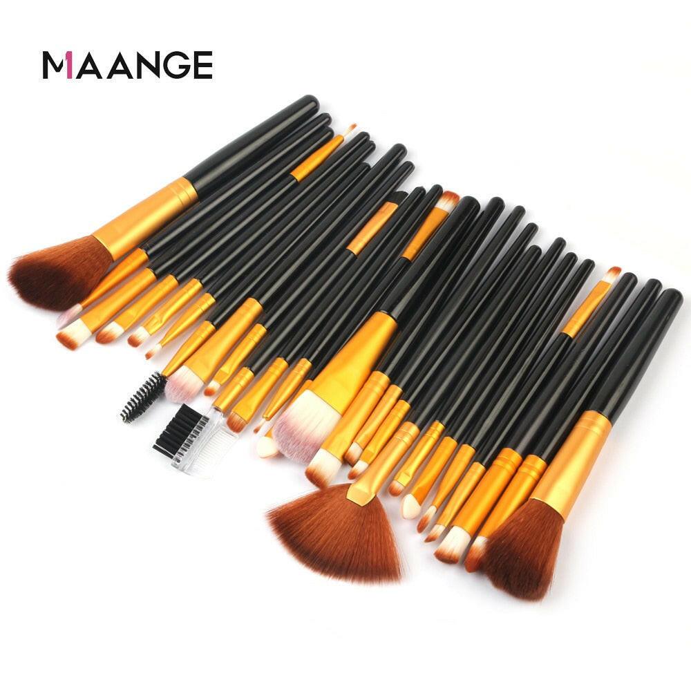 wtf MAANGE 25/18 Pcs Professional Makeup Brush Set Beauty Foundation Powder Blush Eyeshadow Blending Eyelash Concealer Make Up Kits.