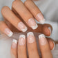 Gel Cover False Nails Gold Glitter Nude Ladi's Press On Fingernails Short With Adhesive Tabs Perfect For Daily.